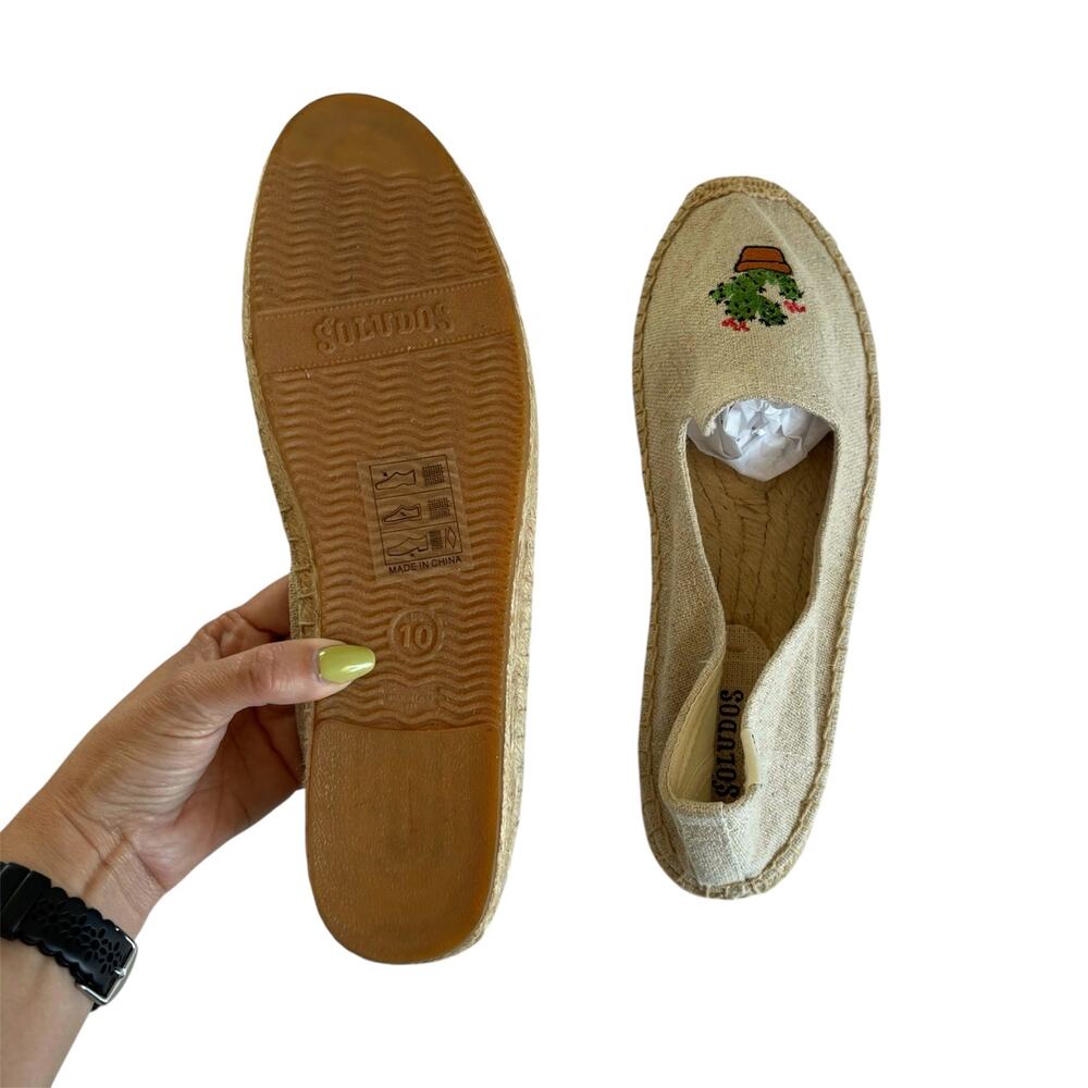 Soludos Anthropologie Cactus Cacti Succulent Espadrilles Slip On Shoes Size 10 - Picture 7 of 7